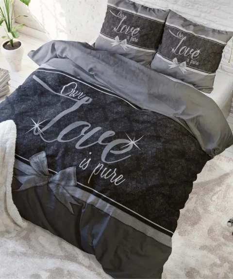 Σετ Παπλωματοθήκη υπέρδιπλη 240×220 PURE LOVE GRAY